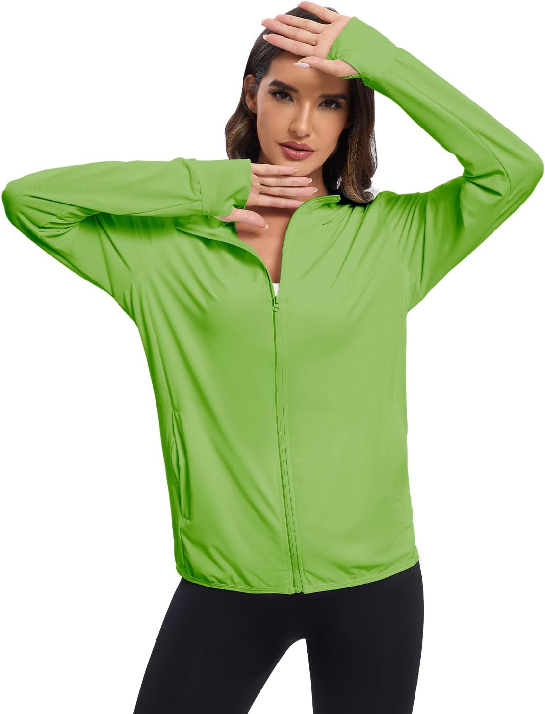 Women's Sun Protection Jacket UPF 50+ Full Zipper Long Sleeve UV Hoodie Shirts Outdoor Athletic Jacket with Pocket - Image 4