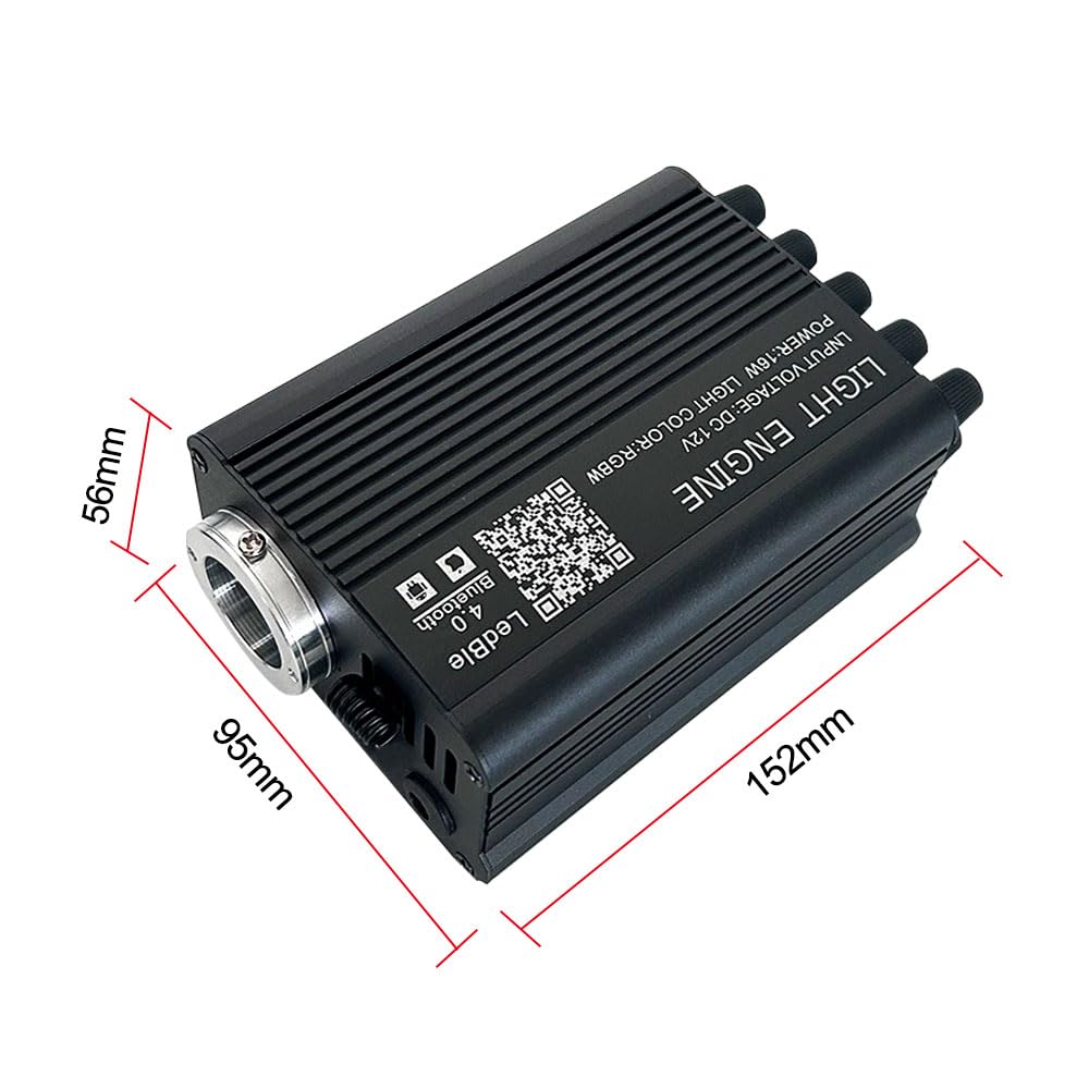 Lámpara de techo de 16 W con efecto cielo estrellado de fibra óptica para auto con 650 piezas * 0,75 mm * 3 m Twinkle Meteor 2 en 1 Modelo Música Sync APP Control para regalos de boda Luces de