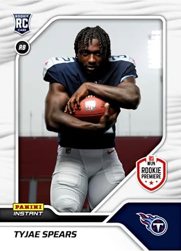 Miniatura 1 de 2023 Panini Instant Tyjae Spears RC #25-Rookie Premiere RPS First Look - Football Trading Card- Tennessee Titans - Print Run of Only 517 Made!