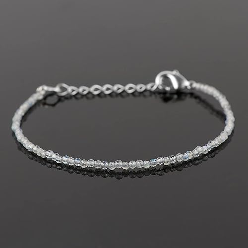 Miniatura 2 de Natural Labradorite Gemstone Beads Bracelet for Women, Crystal Gems Healing Bracelets, Chakra Stone Bead Bracelets, Yoga Stone Beads Bracelets