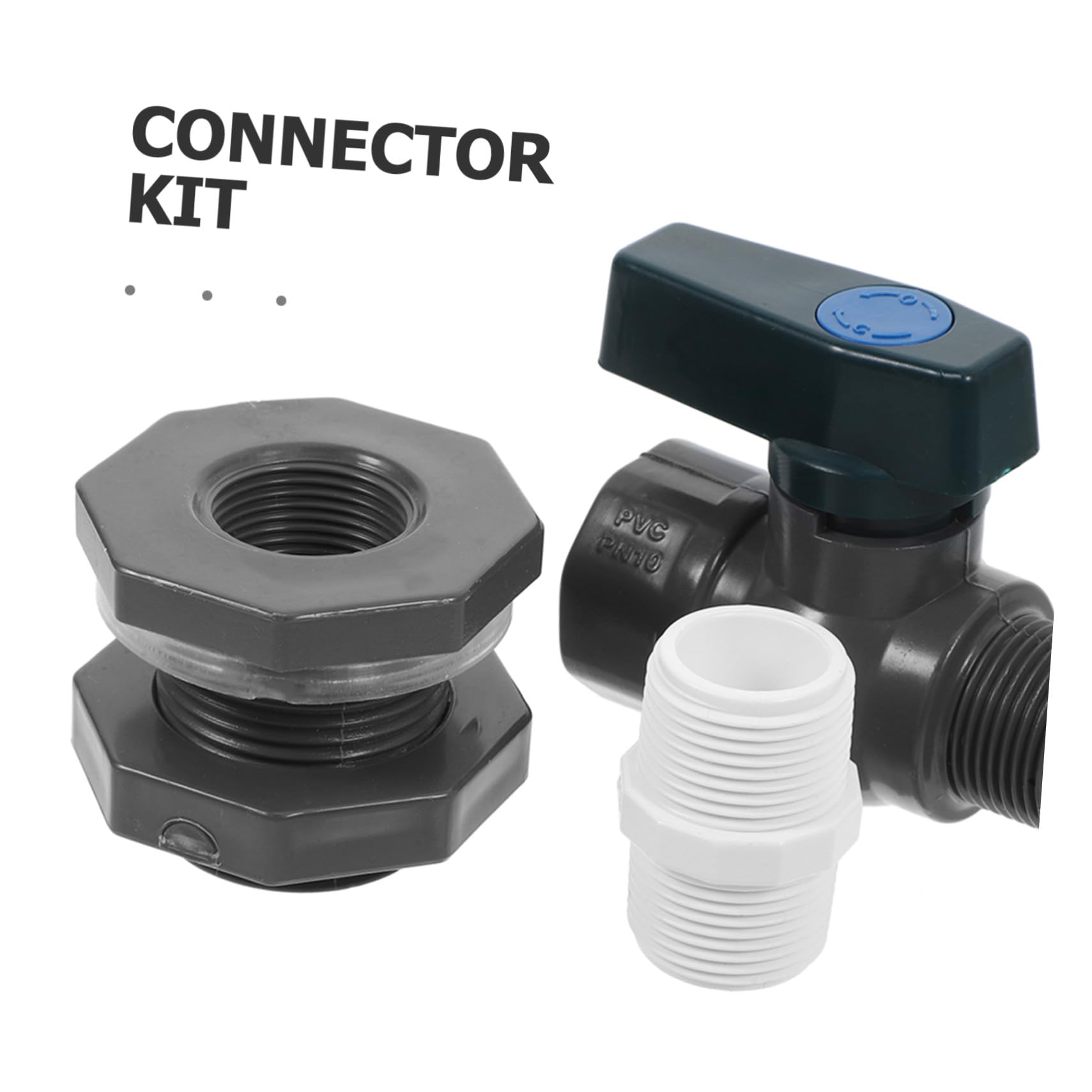 2 Sätze Teiliges PVC Regentonnen Adapter mit Wasserhahn Schlauchanschluss und Gewindedichtband Wiederverwendbar Einfache Installation für Gartenbewässerung und Wassertanks