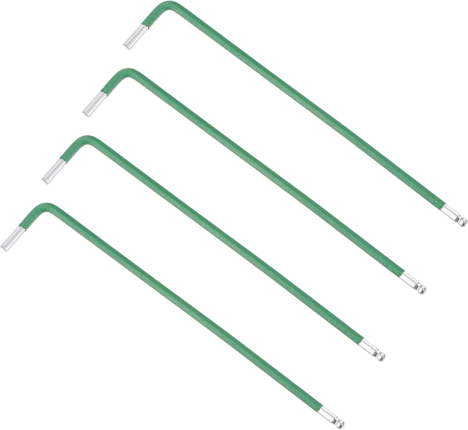 uxcell 2.5mm Ball End Hex Key Wrench, L Shaped Long Arm S2 Steel Repairing Tool 4 Pcs