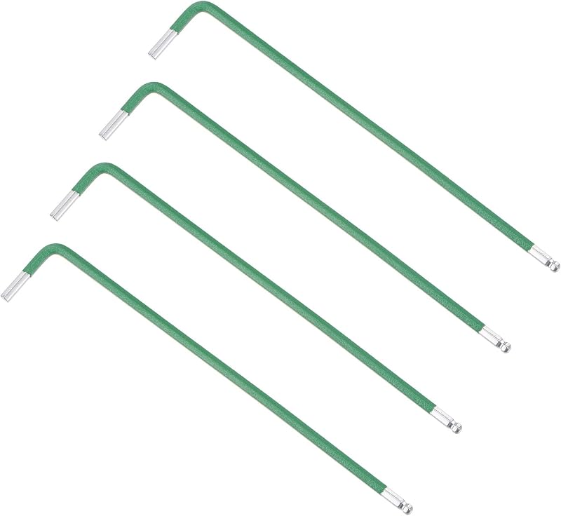 Chave Allen 2,5 mm com Ponta Esférica, Braço Longo em L de Aço S2 uxcell, 4 Peças