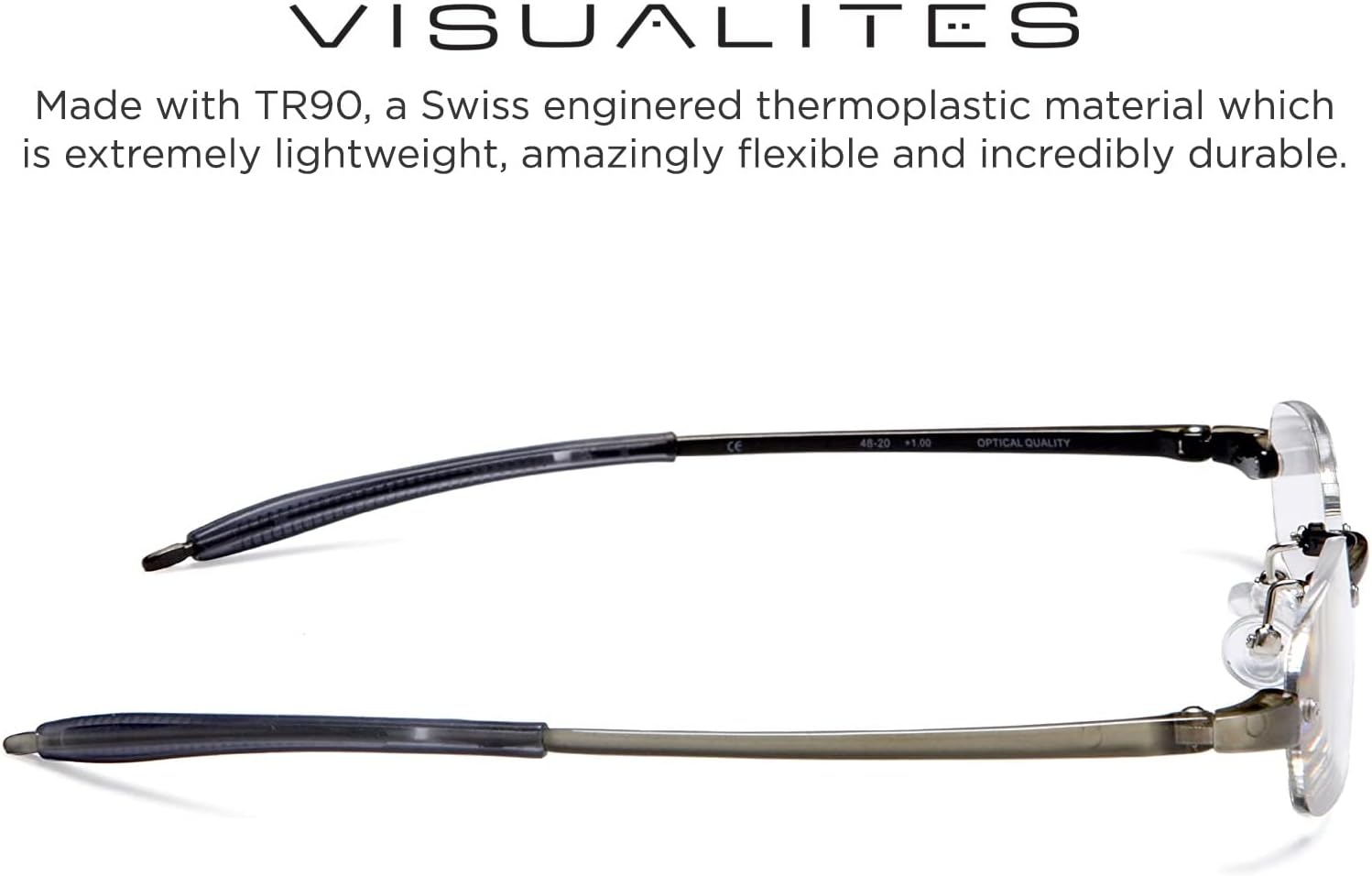 Visualites Lightweight Oval Rimless Reading Glasses for Men and Women - Model - VIS 5