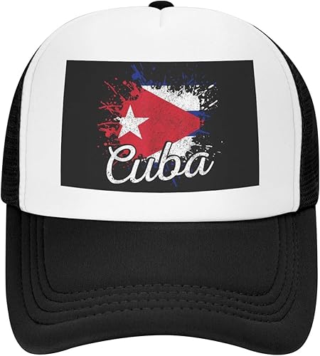 Miniatura 2 de BIEGAS Sombrero de bandera de Cuba, sombrero de camionero cubano para hombres y mujeres, gorra de béisbol ajustable, gorra de malla para exteriores