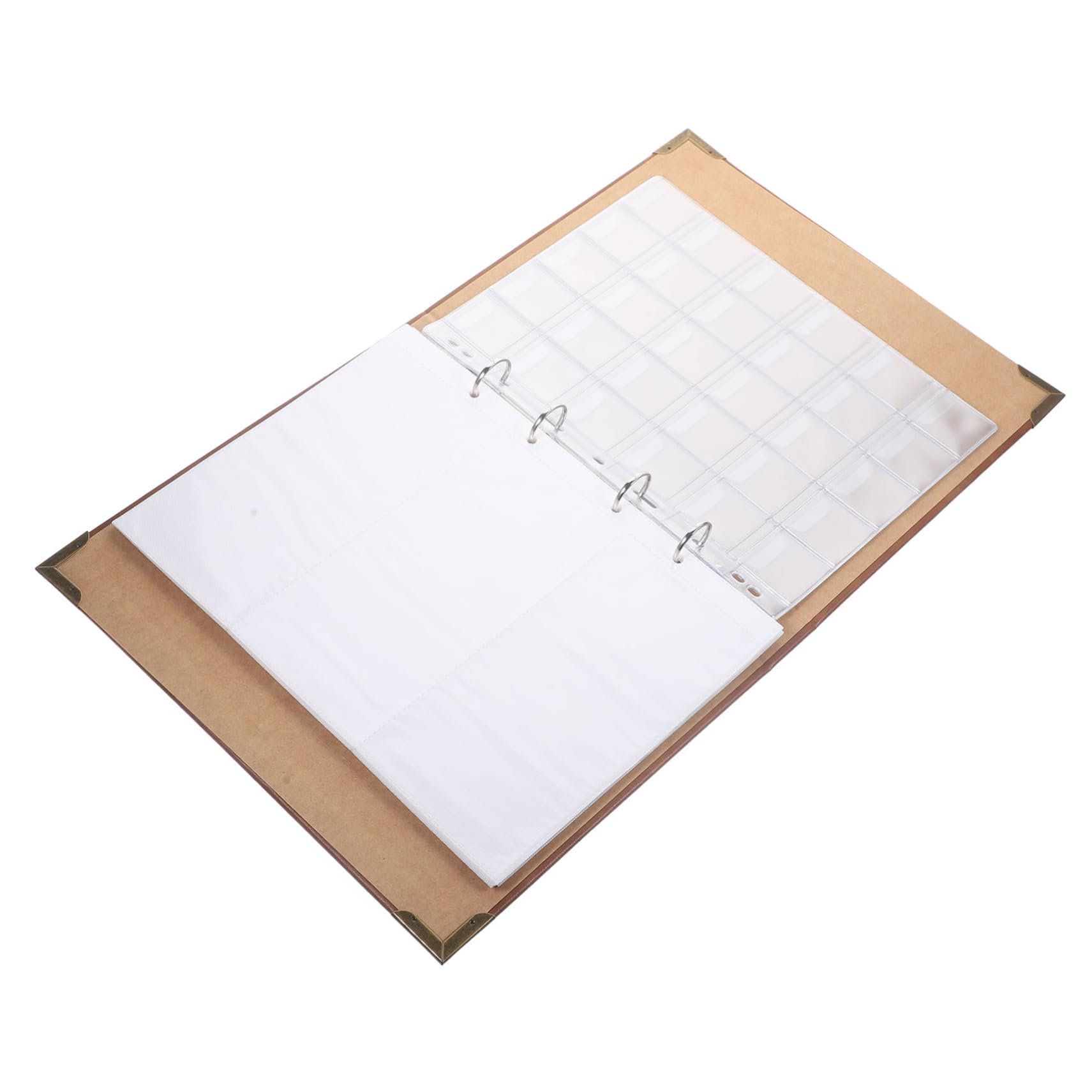 NUOBESTY Album per Monete da Collezione in Pu Marrone 40 Pagine Interne e 5 Pagine per Monete, Organizer per Stickers e Banconote, per Ragazzo Ragazza