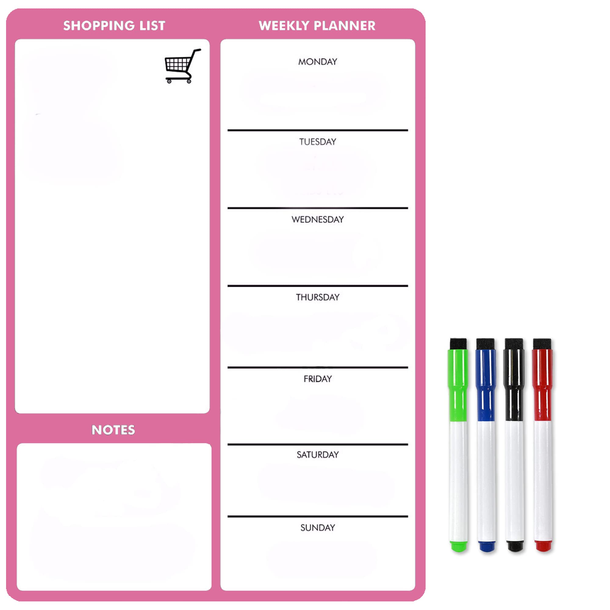 Whiteboard Planners for Fridge (Pink, A3 (42 x 30cm))