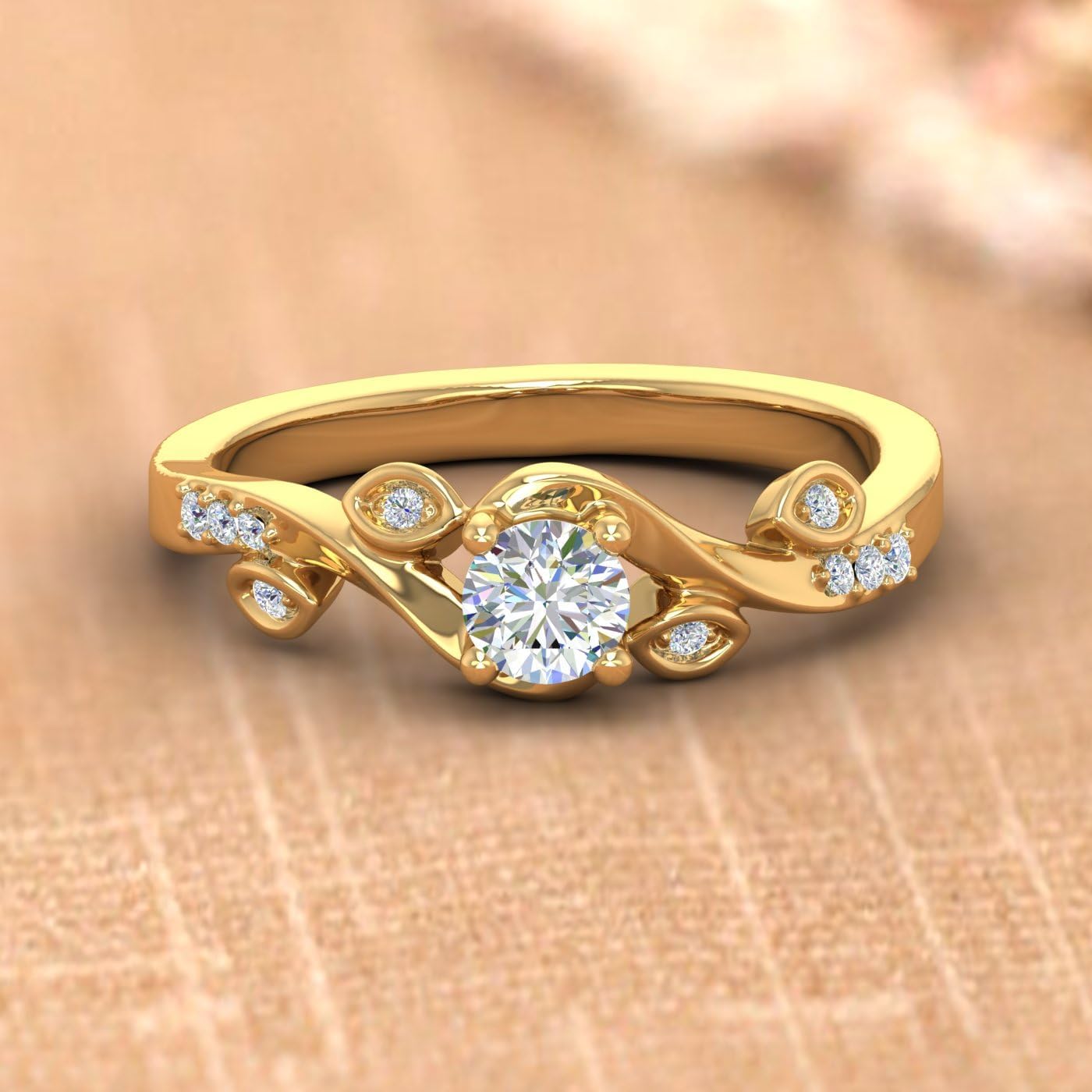 1/5 Carat Diamond Engagement Rings in 10K Gold - IGI Certified