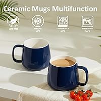 Vista 4 de Teocera 16oz Ceramic Coffee Mugs Set of 4 – Stackable Latte Cups, Microwave, Dishwasher & Oven Safe – Ideal for Coffee, Cappuccino, Hot Chocolate