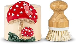Mushroom Dish Brush Holder and Dish Scrubber Dish Brush and Holder Set Dish Scrub Brush for Cleaning Dishes