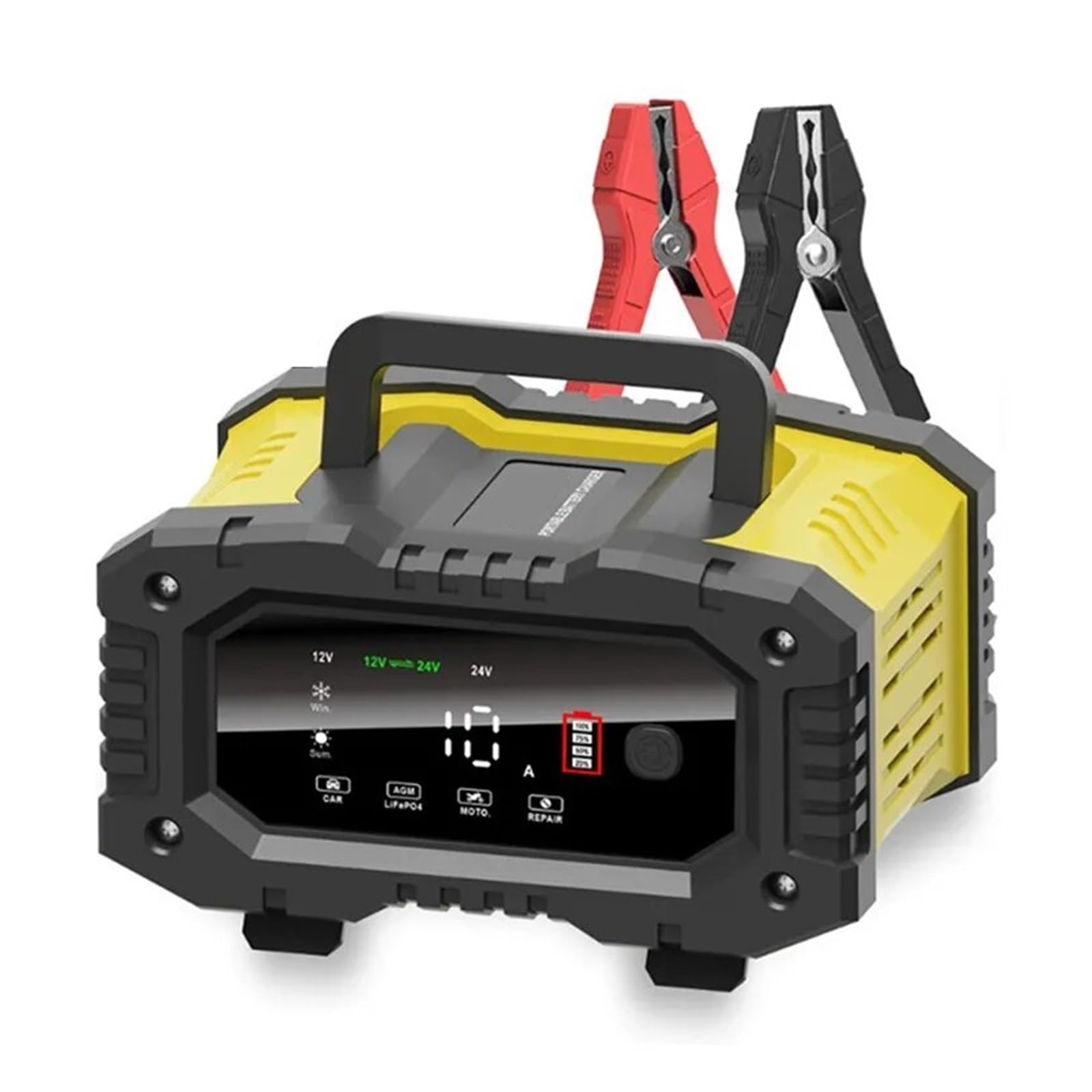 Caricabatteria For Auto Moto 20A/10A Caricabatterie Intelligente 12V/24V Caricabatterie Al Litio AGM GEL Al Piombo LiFePO4 Facile Da Usare(10A 5A yellow)
