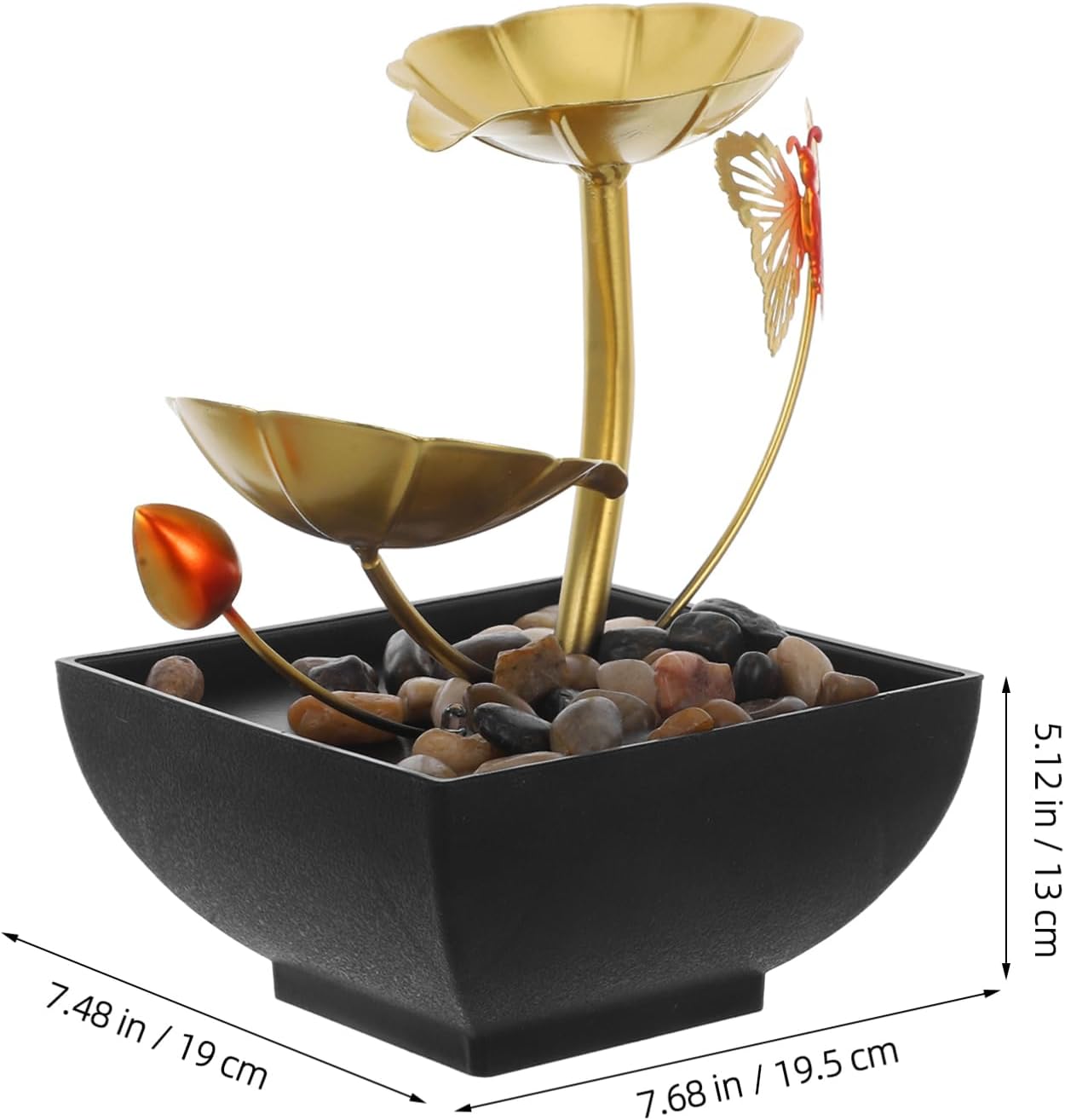 Unomor Indoor Tabletop Water Fountain with Leaf Relaxation Waterfall for USB Powered with Gentle Water Humidification Feature