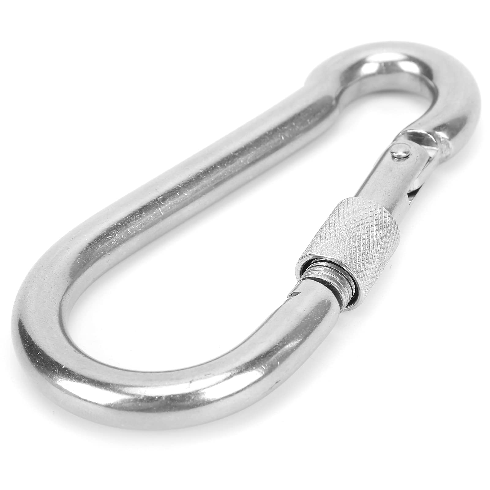 Karabiner mit Karabinerhaken, Robust, 5 Stück, für Camping, Wandern, Angeln, Edelstahl, 120 Mm