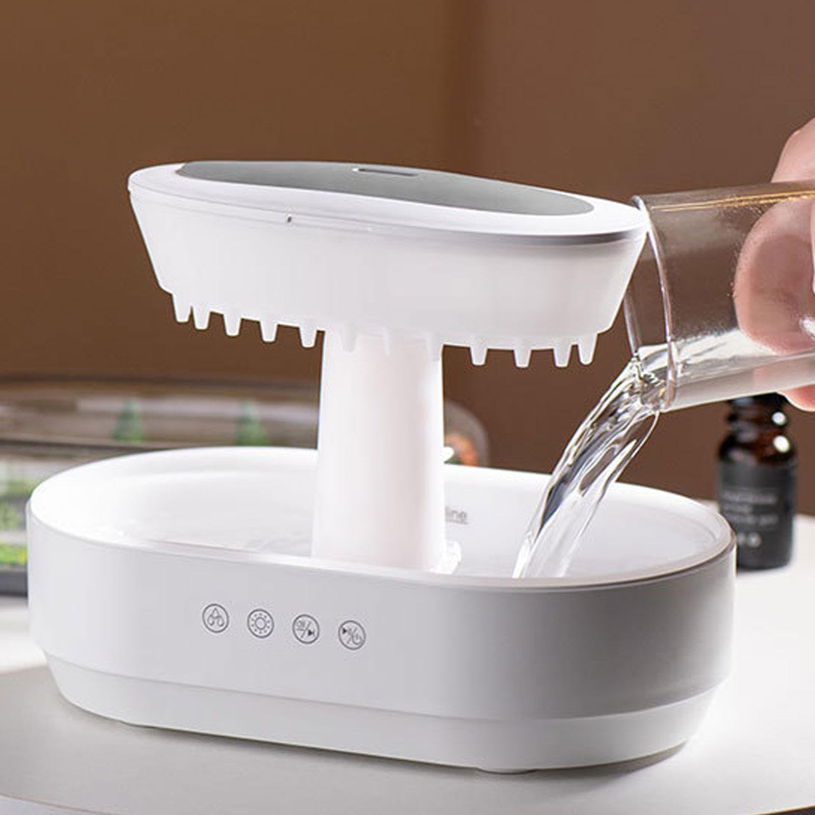 perfk Diffuseur d'huiles essentielles, veilleuse, d'air en Forme de Goutte de Pluie, diffuseur d'arôme Multifonctionnel pour Chevet, Bureau,