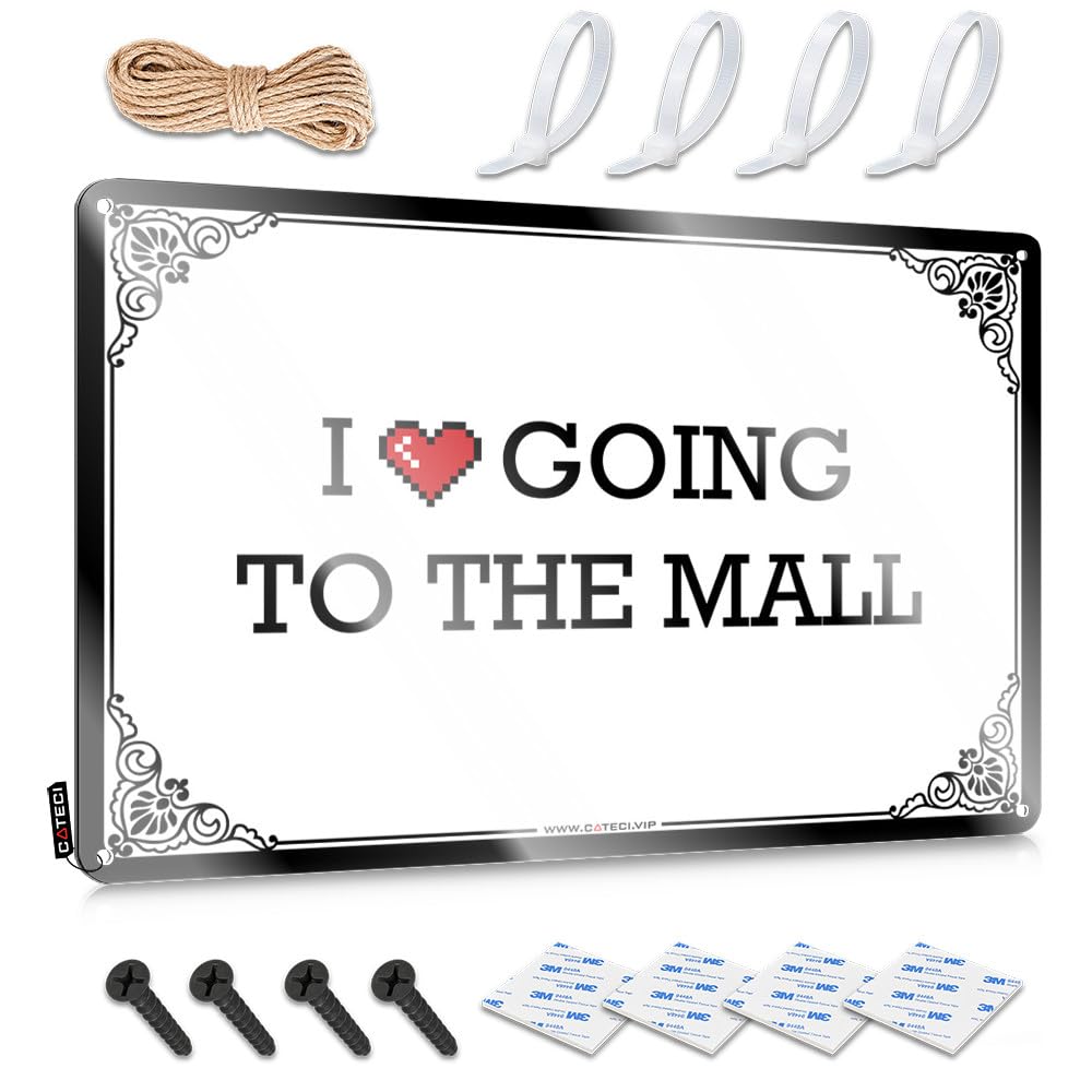 Wall Signs Mancave Stuff For Men Wall Decor | I Love Going To The Mall Cute For Farmhouse Home(20X30CM)