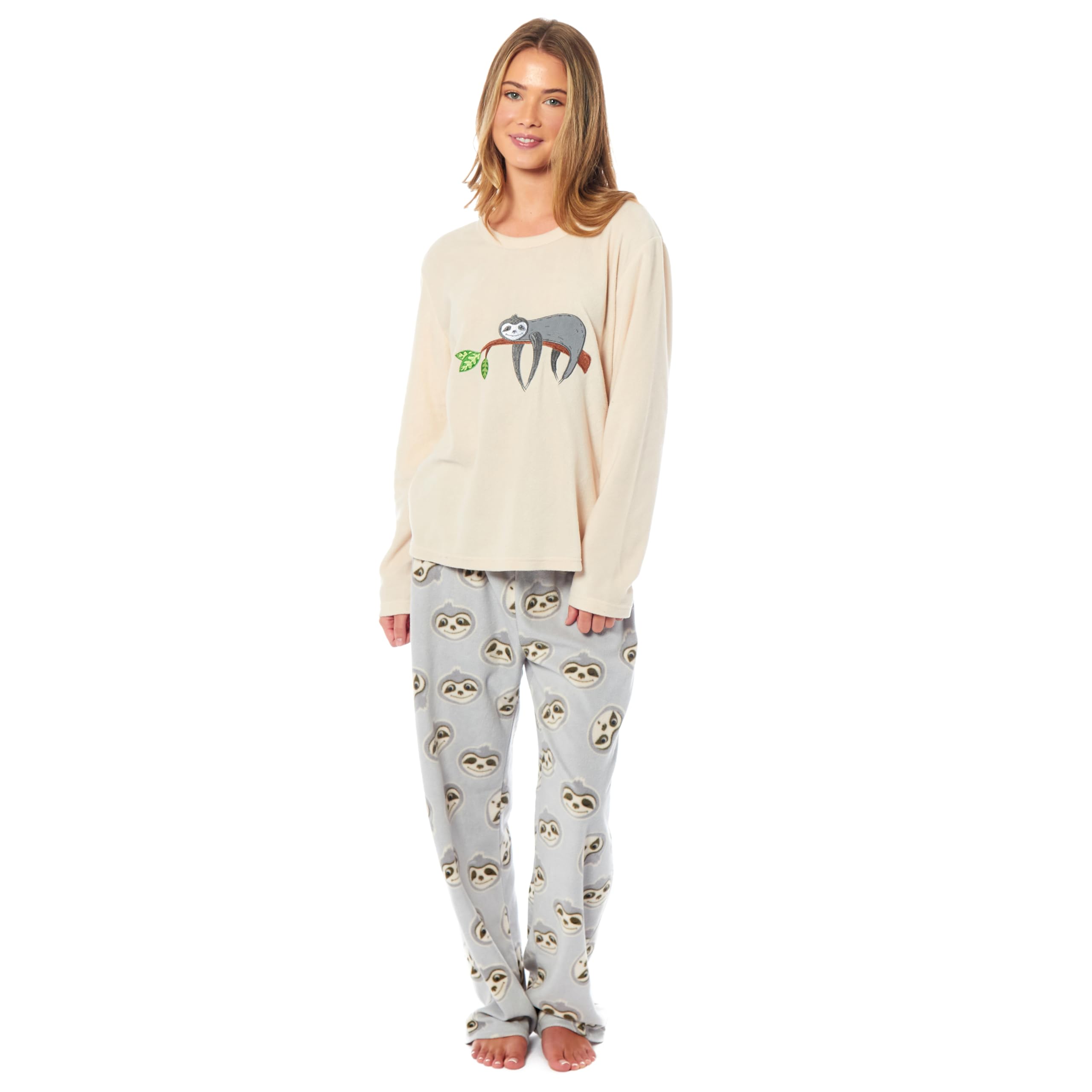 Daisy Dreamer Womens Pyjamas Set Thermal Fleece Soft Warm Animal Design Sleepwear Loungewe...