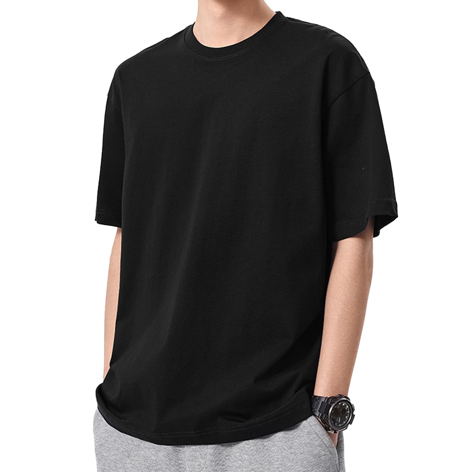 Amazon | [QQX] 【6.78オンス x 綿100】Tシャツ メンズ 半袖 インナー