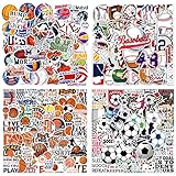 200PCS Sports Stickers Ball Stickers Basketball Baseball Volleyball Soccer Stickers Kids Teens Water