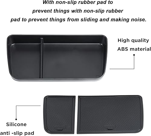 Miniatura 5 de Bandeja de almacenamiento de tablero de consola central compatible con Toyota RAV4 2019-2022 2023 2024 Material ABS Organizador de consola central