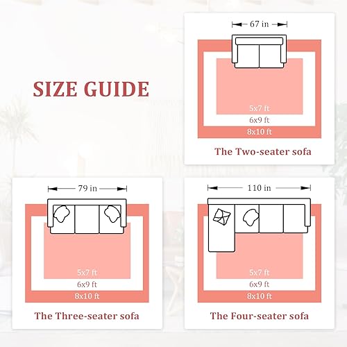 Miniatura 7 de YIHOUSE Alfombra azul, lavable, de 5 x 7, antideslizante, vintage, para sala de estar, estilo bohemio, con medallón, oriental para dormitorio,