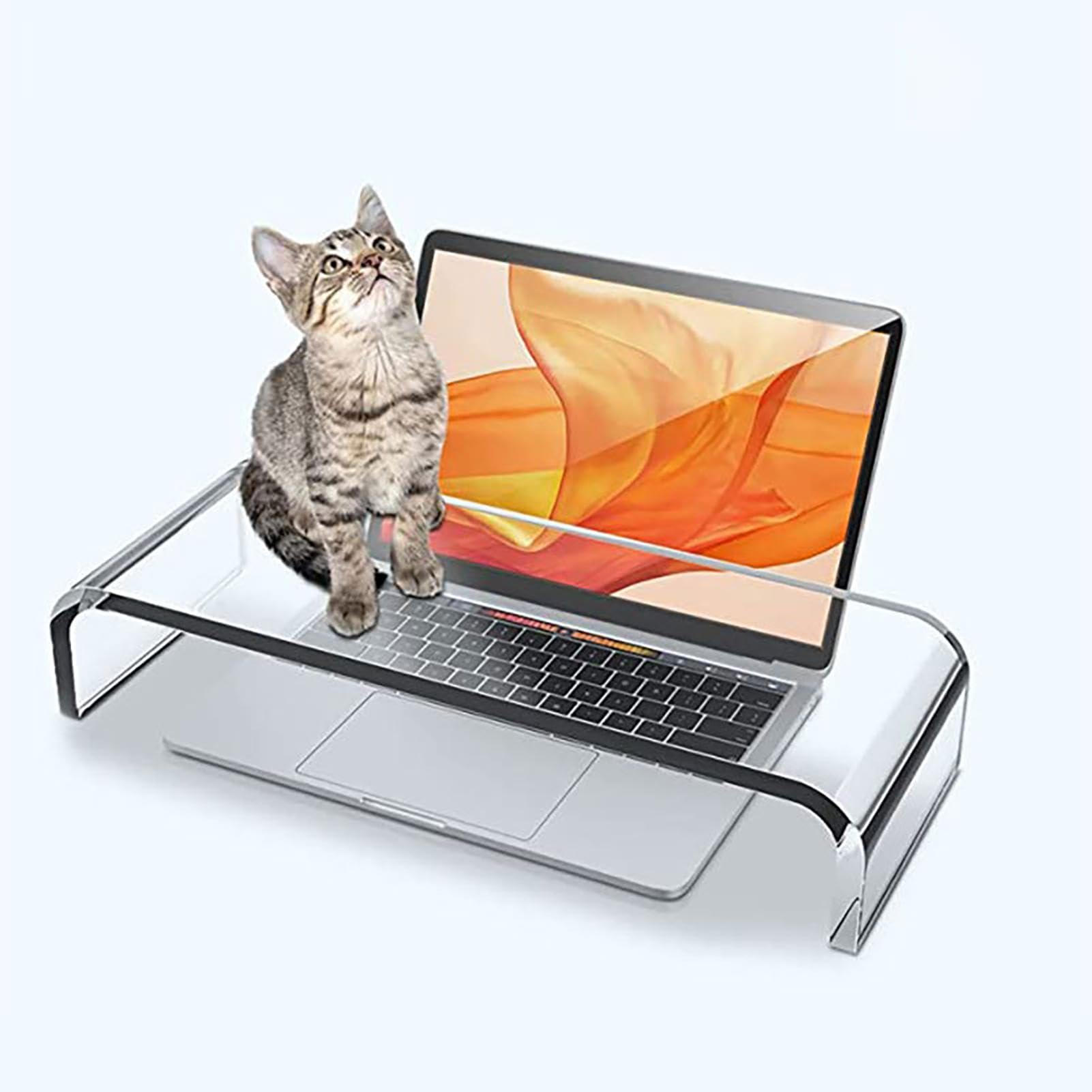 Acryl-Monitorständer Mit Handyhalterung – 50,8 X 19,1 X 11,9 Cm, Transparenter Schreibtisch-Organizer