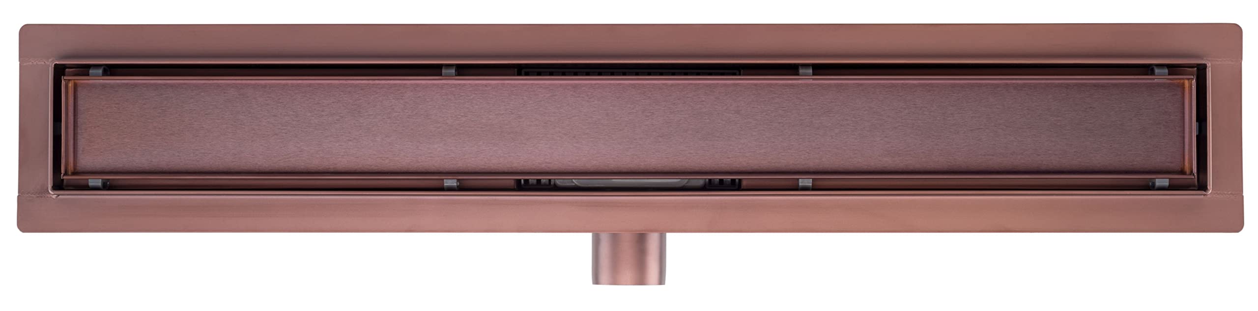Desagüe lineal de acero inoxidable 2 en 1, juego completo para cuarto de baño con ducha, desagüe de ducha, desagüe de ducha con sifón, doble cara, 80 cm, color cobre