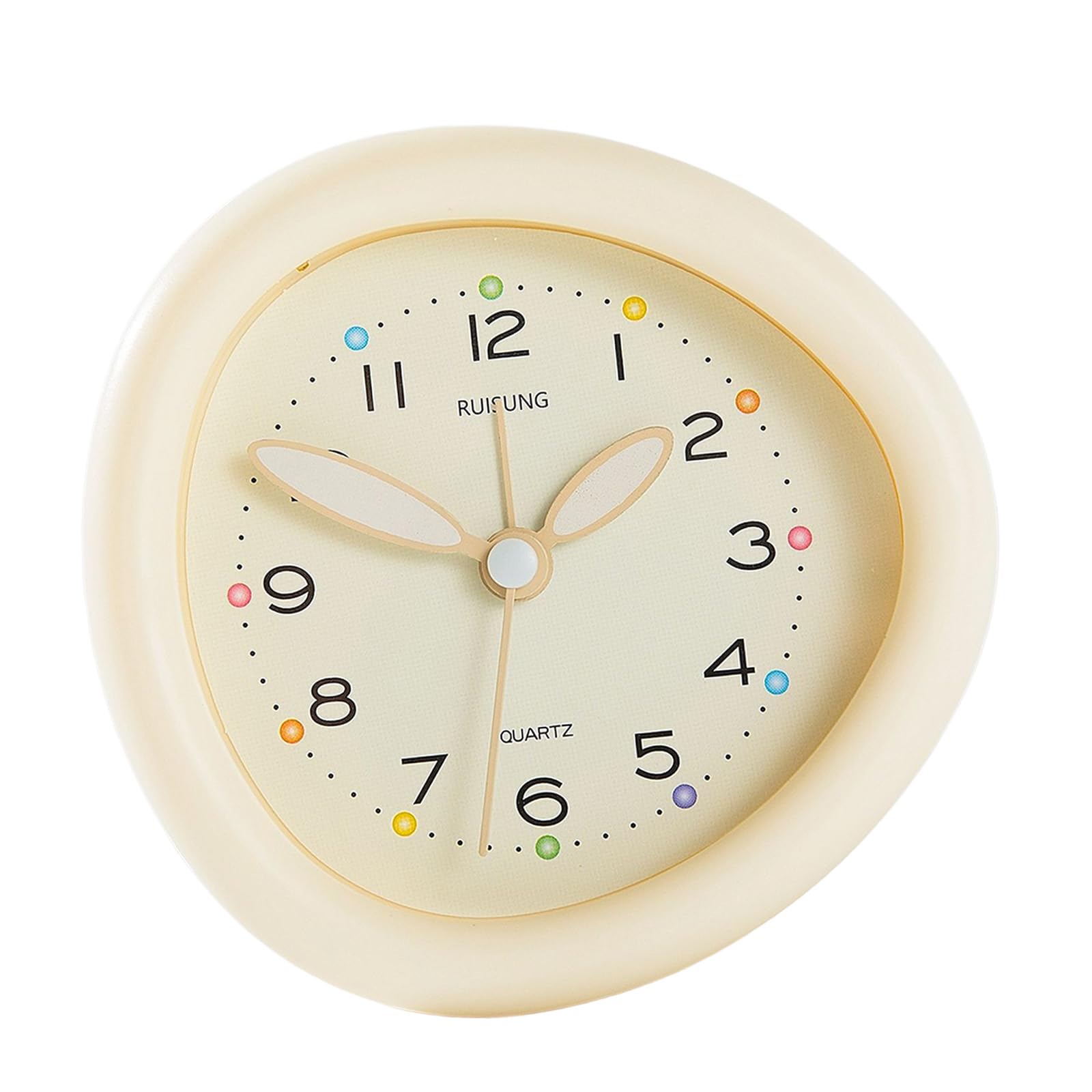 Jazuaiao Light Analog Alarm Clock Quiet None-Ticking Battery Operated Table Clocks Desk Clock for Bedroom Kitchen Decors Loud Analog Alarm