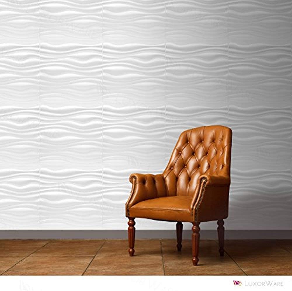 3D Wall Panel Pack of 12 Tiles 32 sqf CE Certified White PVC Panel for TV Walls/Bedroom/Living Room (LW3D888)