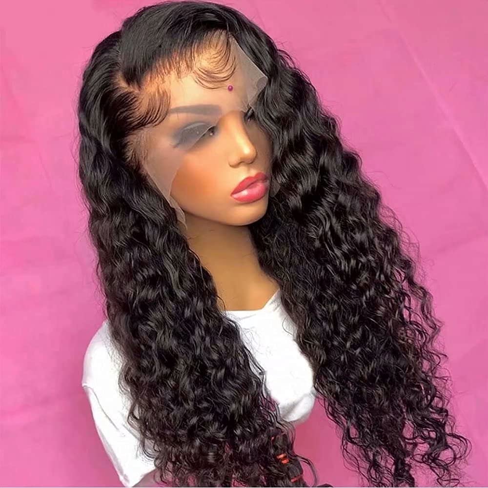 Amazon.com : 180% Density Water Wave Lace Front Wig Pre Plucked 20 Inch  13x6 HD Lace Front Wig Human Hair with Baby Hair 12A Wet and Wavy Brazilian  Human Hair Wig :