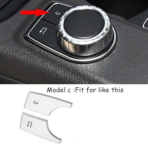 Vista 23 de Cubierta de botón de control multimedia para consola central para Mercedes Benz A B E GLC GLA GLK GLE ML GL (rojo)