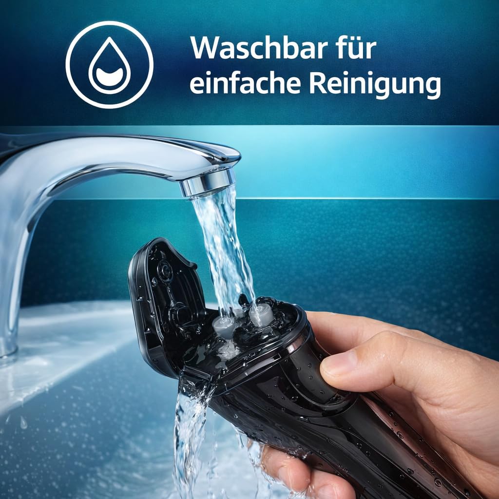Oryzon Herrenrasierer V1 Pro, Rotationsrasierer mit effizientem Rotationsmotor & Pro-Scherkopf, für glatte Rasur im Alltag (Blau)