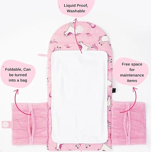 Miniatura 2 de Cambiador de pañales portátil para bebé, bolsa cambiadora de viaje, diseño apto para viajes, regalos para baby shower, niñas y niños recién nacidos,