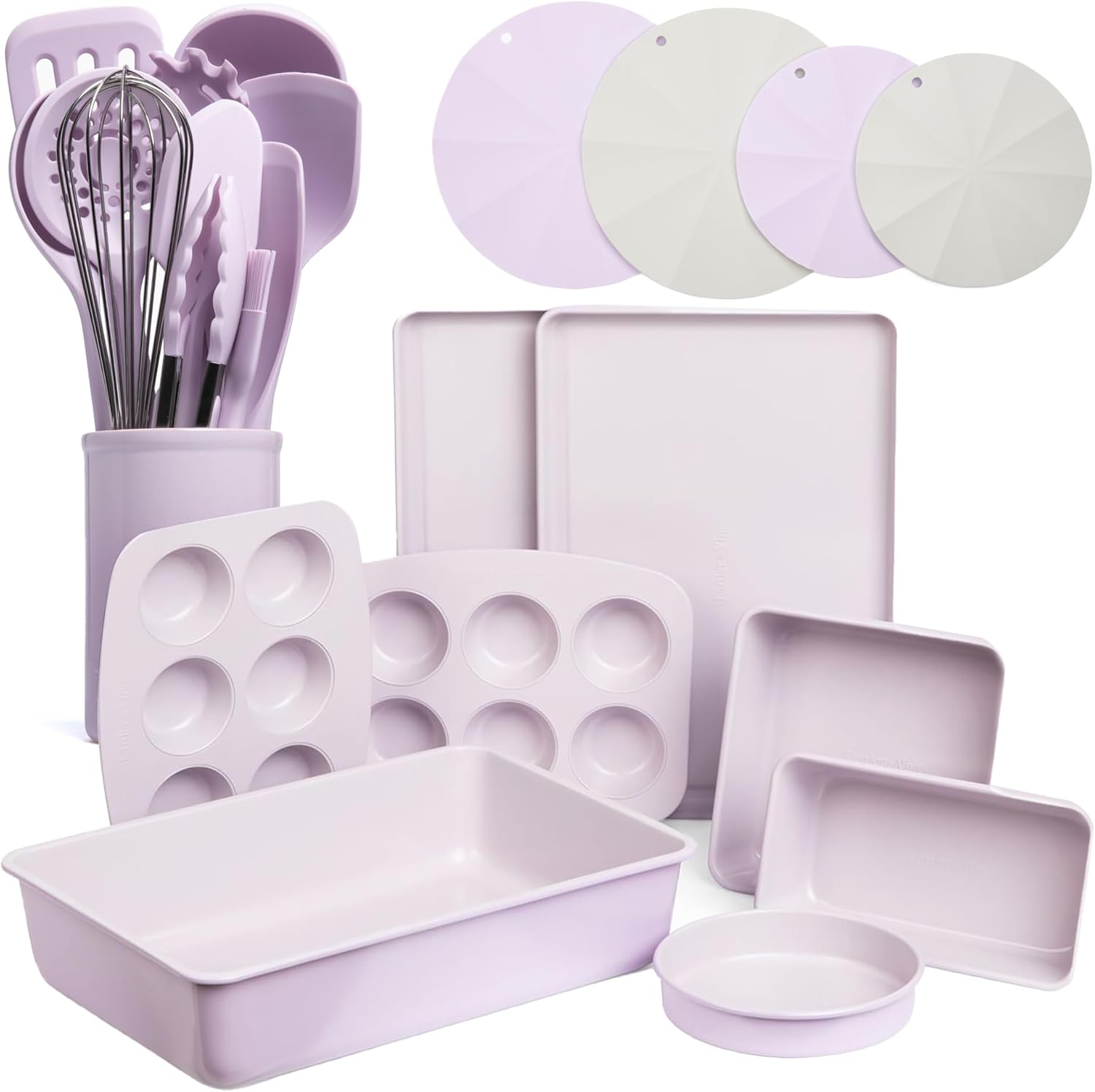 Larder & Vine 24 Piece Set (Lavender) | Bakeware Set, Utensil Set, and Trivets