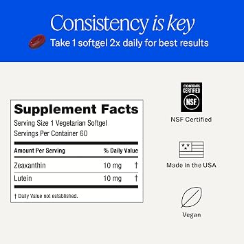 EyePromise Zeaxanthin + Lutein Eye Health Supplements, 60 Softgels | Lutein and Zeaxanthin Supplements to Enhance and Support Healthy Vision, 30-Day Supply (Packaging May Vary)