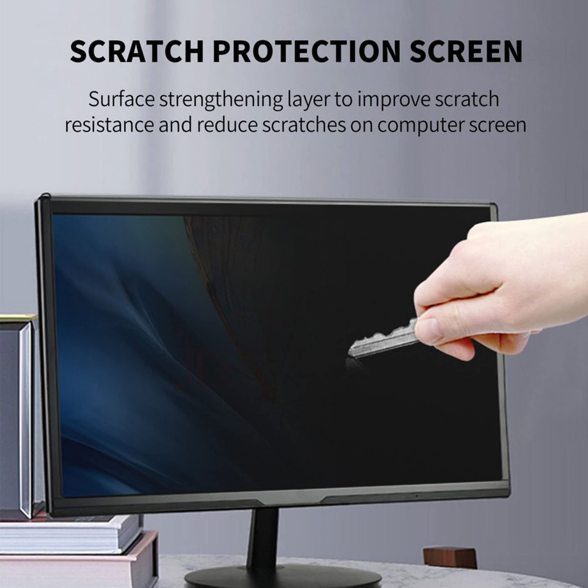 Pellicola di Protezione per Computer， Schermo Privacy for Monitor di Computer, Pellicola Protettiva AntiGraffio Anti Luce Blu, Protezione for Gli Occhi appesa(19in 391x320mm)