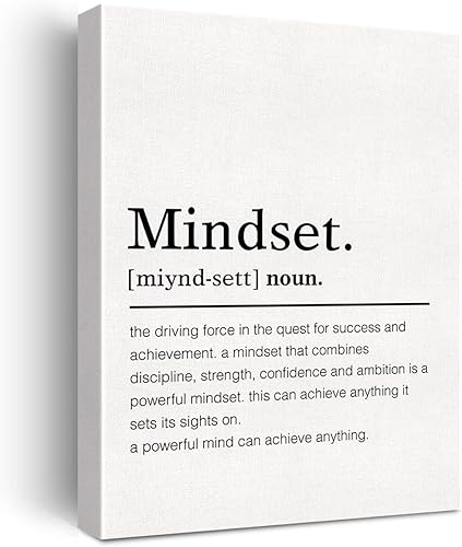 Mindset Definition - Lienzo decorativo para pared, diseño de mentalidad motivacional, impresión en lienzo, pintura para oficina, hogar, decoración