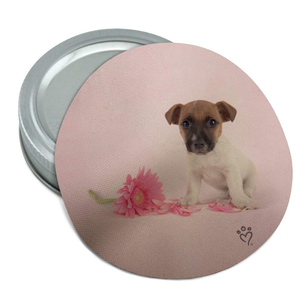 Jack Russell Terrier Puppy Dog Flower Round Rubber Non-Slip Jar Gripper Lid Opener