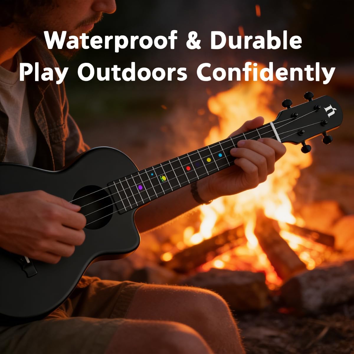 Natasha Asteroid Carbon Fiber 23-inch Ukulele, Travel Ukuleles,Integrated Casting With Carbon Fiber Composite Material, light and portable. (Interstellar Black)