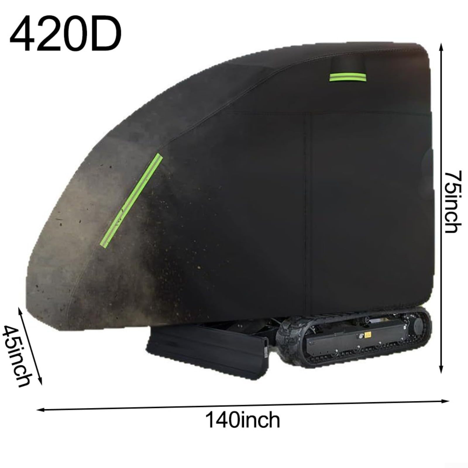Cubierta para excavadora MINI de 140 x 45 x 75 pulgadas, 420D para protector solar impermeable de alta resistencia, para Bobcat para KUBOTA para TAKEUCHI (1)