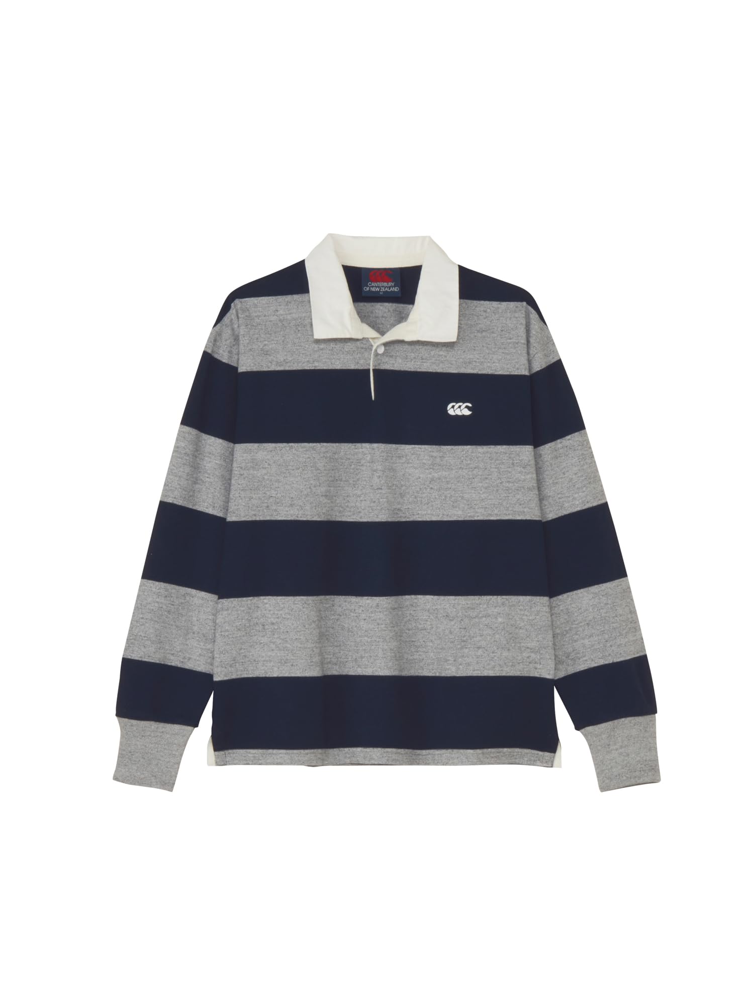 【美品】Canterbury ラガーシャツ グレー/ネイビー CANTERBURY - CANTERBURYラガーシャツ ポロシャツ グレーネイビーの