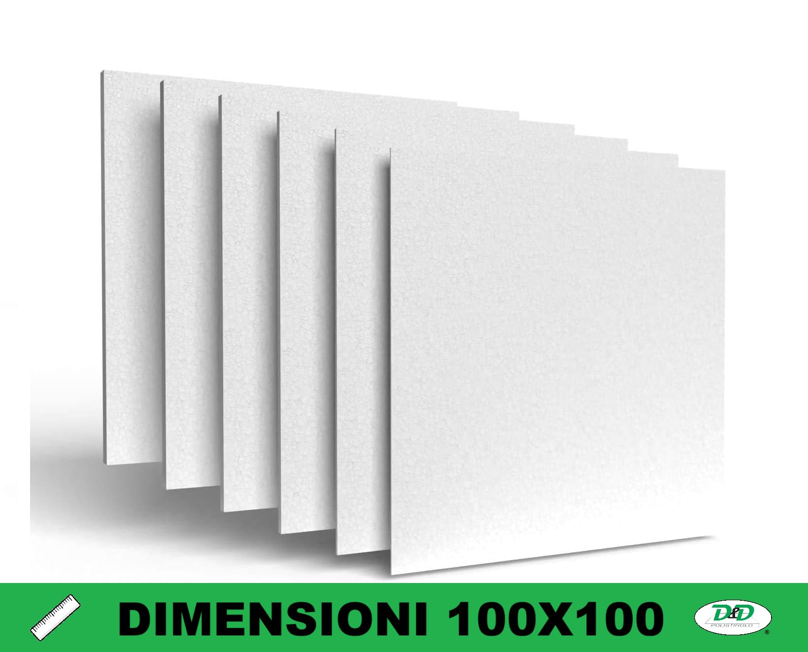 D. & D. Polistirolo® - (4 placas H 2,5 cm) placas de poliestireno multiusos 100 cm x 100 cm ,EPS 80, densidad 15 kg/m³