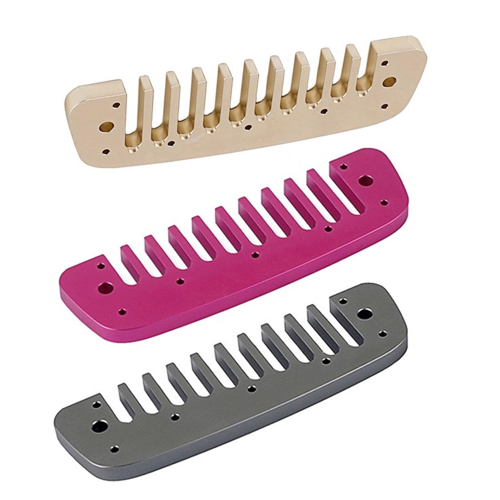 Pratico pettine in metallo per armonica diatonica, 10 fori, accessori diatonici per arpa blues
