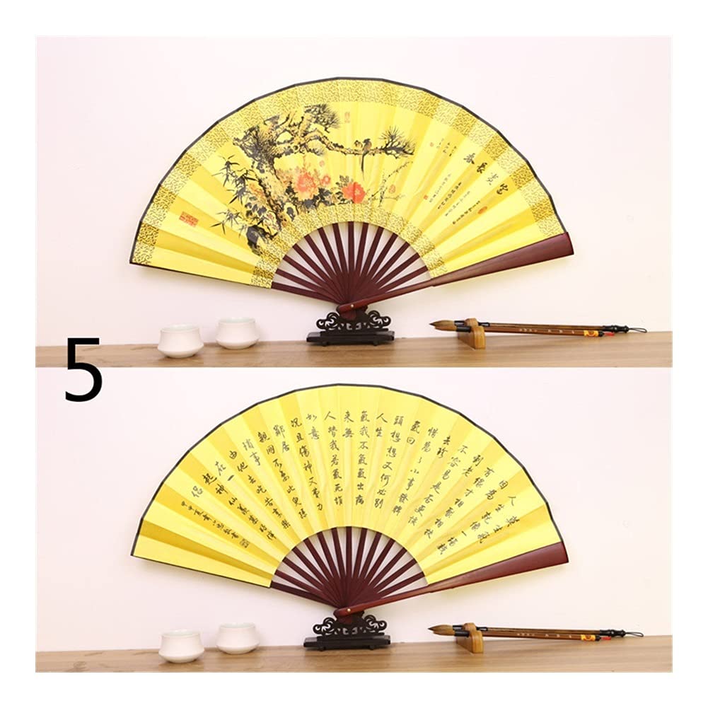 NZPOST Folding fan 1Pc Vintage Chinese Folding Bamboo Fan Wedding Dance Hand-held Fan Pattern Art Craft fan (5)