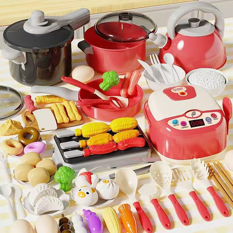 NXPZ Acessórios de brinquedos de cozinha para crianças, jogo de roleplay de chef para crianças, brinquedos de cozinha com panelas e panelas, adequado para meninos e meninas de 3 4 5 6 7 8 anos