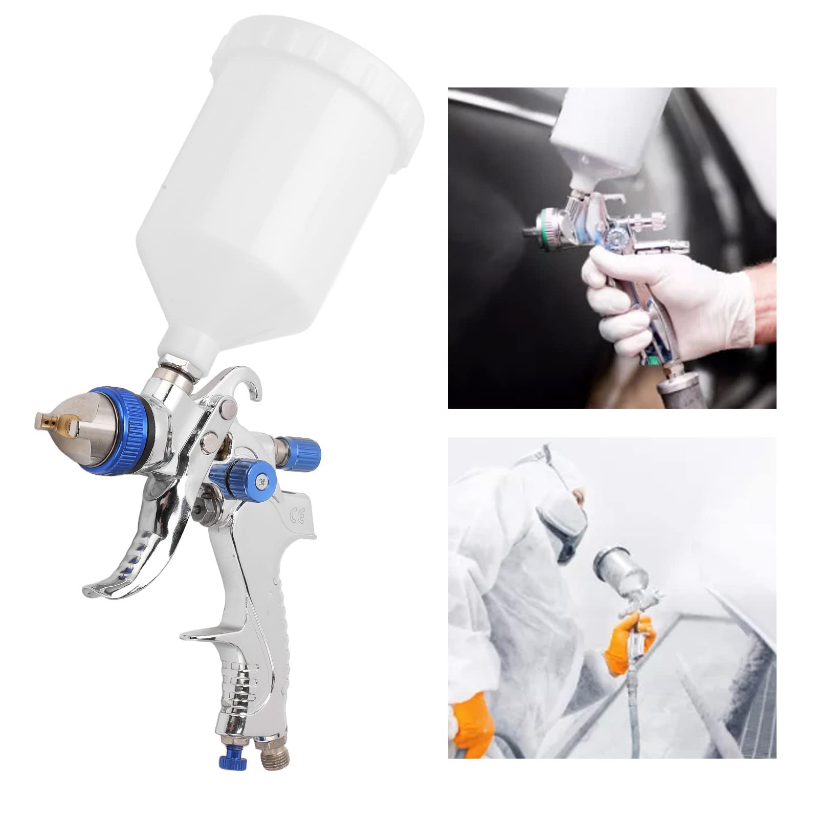 Chrees Kit Pistola a Spruzzo a gravità Altamente Durevole per un Trasferimento Efficiente del Materiale, Atomizzazione Uniforme, Spruzzatura Professionale della Finitura, Ideale per la Verniciatura