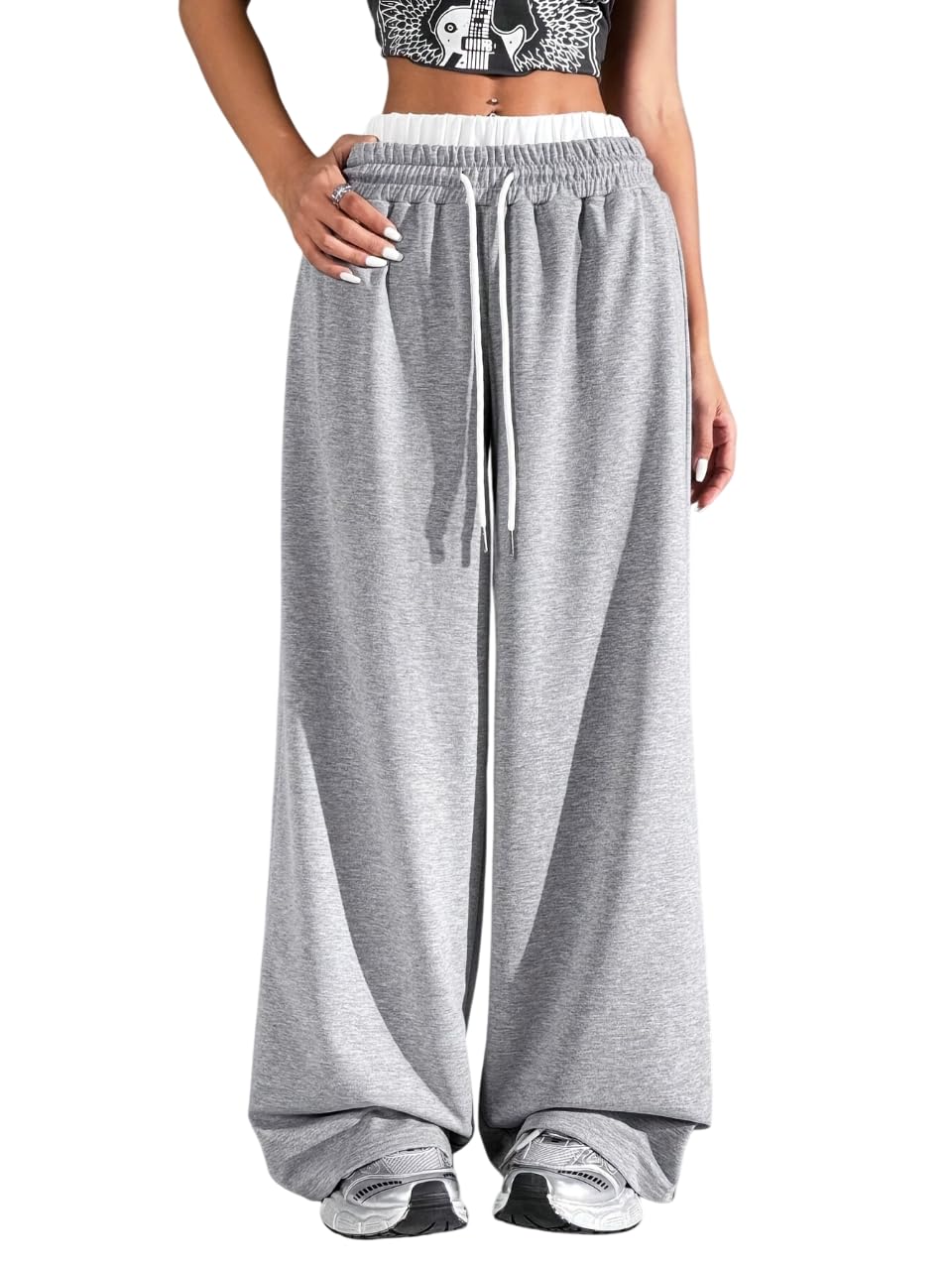 Straight Wide fit Long Length Open Bottom Jogger for Women/Trending Multi Pocket Style, Relaxed Casual Pants for Women