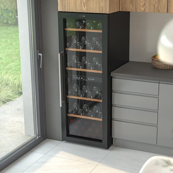 Cecotec Vinoteca de 77 Botellas Bolero GrandSommelier Duo 77000 Black. 193 L, Sistema Compresor de Enfriamiento, Display, Control Táctil, Temperatura Regulable y Luz LED Interior - 2