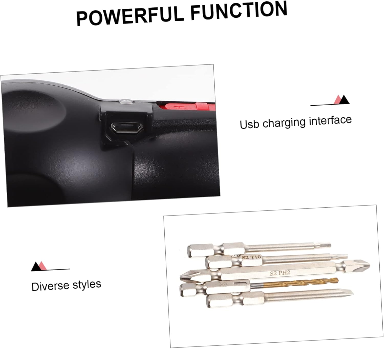 1set Electric Screwdriver Kit Rechargeable Usb Drill Accessories Compact Multi-function Electric Screwdriver for Home Repair and Diy Projects and Material