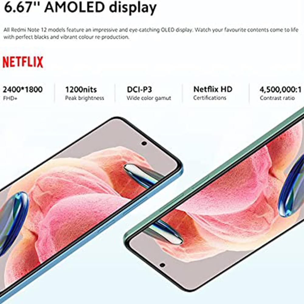 Xiaomi Redmi Note 12, 4G Smartphone 8+128GB, Display AMOLED da 6,67" 120Hz, Snapdragon 685 6nm Procesador, 50MP Tripla Cámara, 5000mAh 33W di ricarica, Doppia SIM, Nero