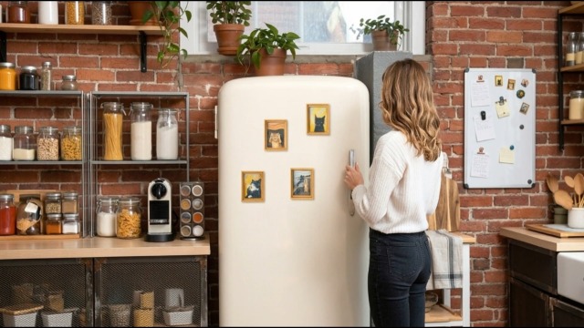Imán de refrigerador con diseño de gato divertido 4 piezas miniatura 7